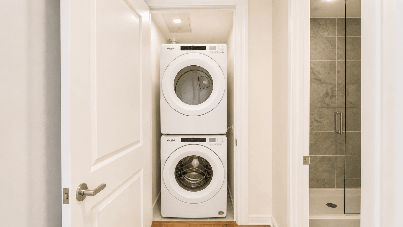 Laundry Area with Washer and Dryer at 30 Elm Dr E Unit 1901, Mississauga, ON – Condo Apartment, a 1 bedroom rental in 30 Elm Dr W, Mississauga, ON, listed for $1,200 per month