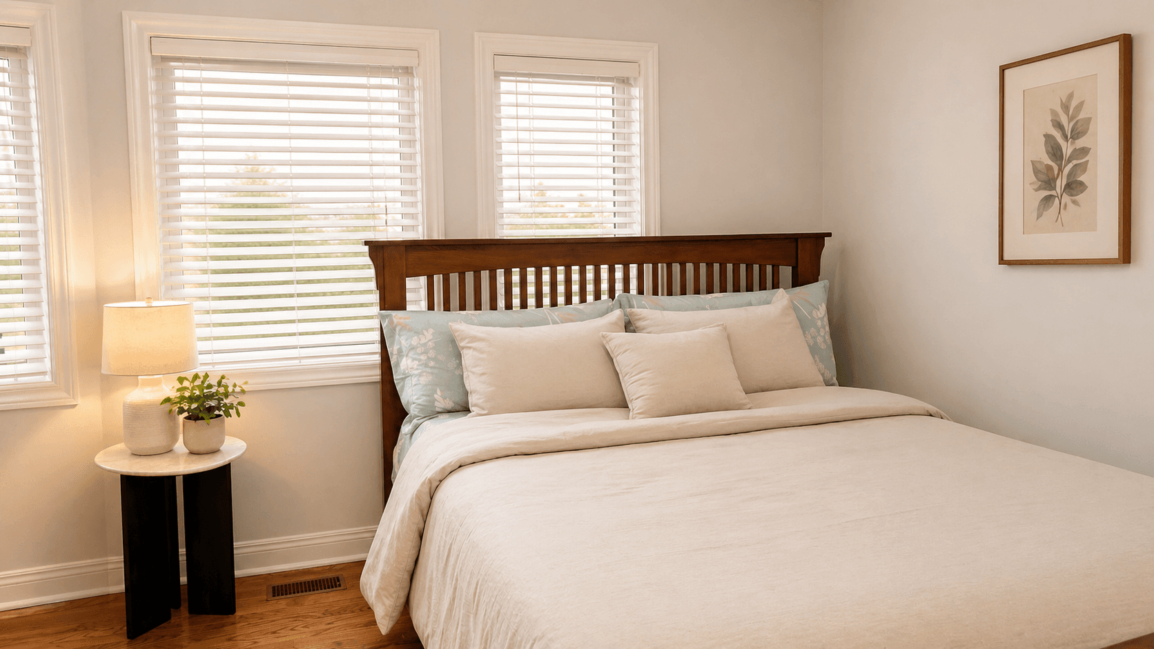 Cozy Primary Bedroom with Natural Light at 2 Bedroom Main Floor Unit in Northeast Ajax – 45 Thackery Drive, a 2 bedroom rental in 45 Thackery Drive, Ajax, ON, listed for $750 per month
