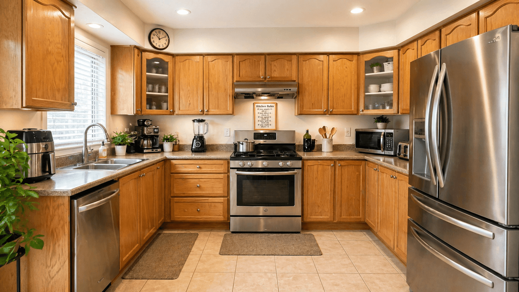 Modern Kitchen with Stainless Steel Appliances at 2 Bedroom Main Floor Unit in Northeast Ajax – 45 Thackery Drive, a 2 bedroom rental in 45 Thackery Drive, Ajax, ON, listed for $750 per month