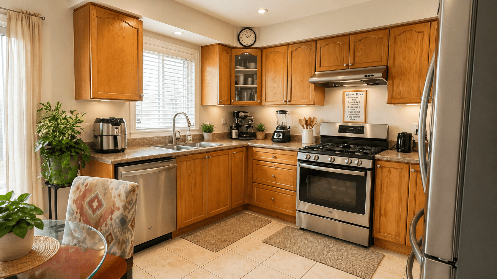 Stylish Kitchen with Modern Appliances at 2 Bedroom Main Floor Unit in Northeast Ajax – 45 Thackery Drive, a 2 bedroom rental in 45 Thackery Drive, Ajax, ON, listed for $750 per month
